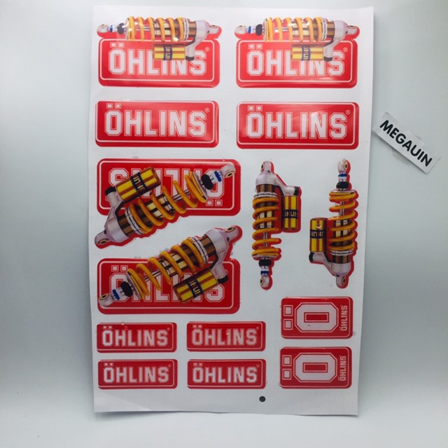 Tem bảng sticker dán phuộc Ohlin (tem 3 lớp chống nước)