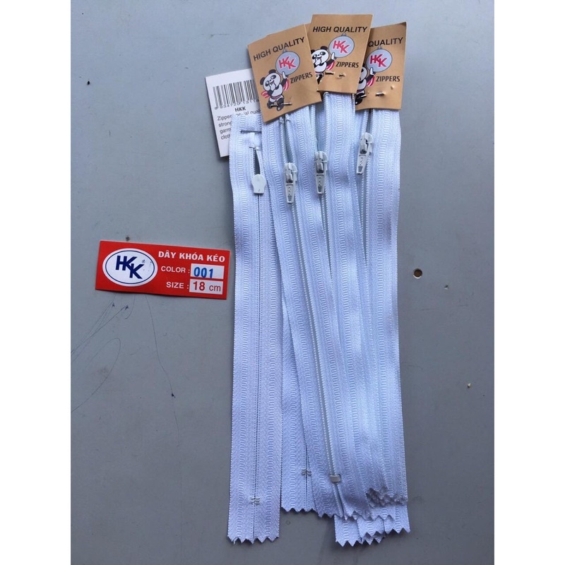 1 lố 12 Dây kéo khóa quần tây HKK dài 18CM sử dụng làm dây kéo khóa cho quần tây