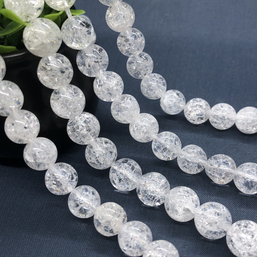 Chuỗi hạt thạch anh tự nhiên 4-12mm dùng làm trang sức DIY