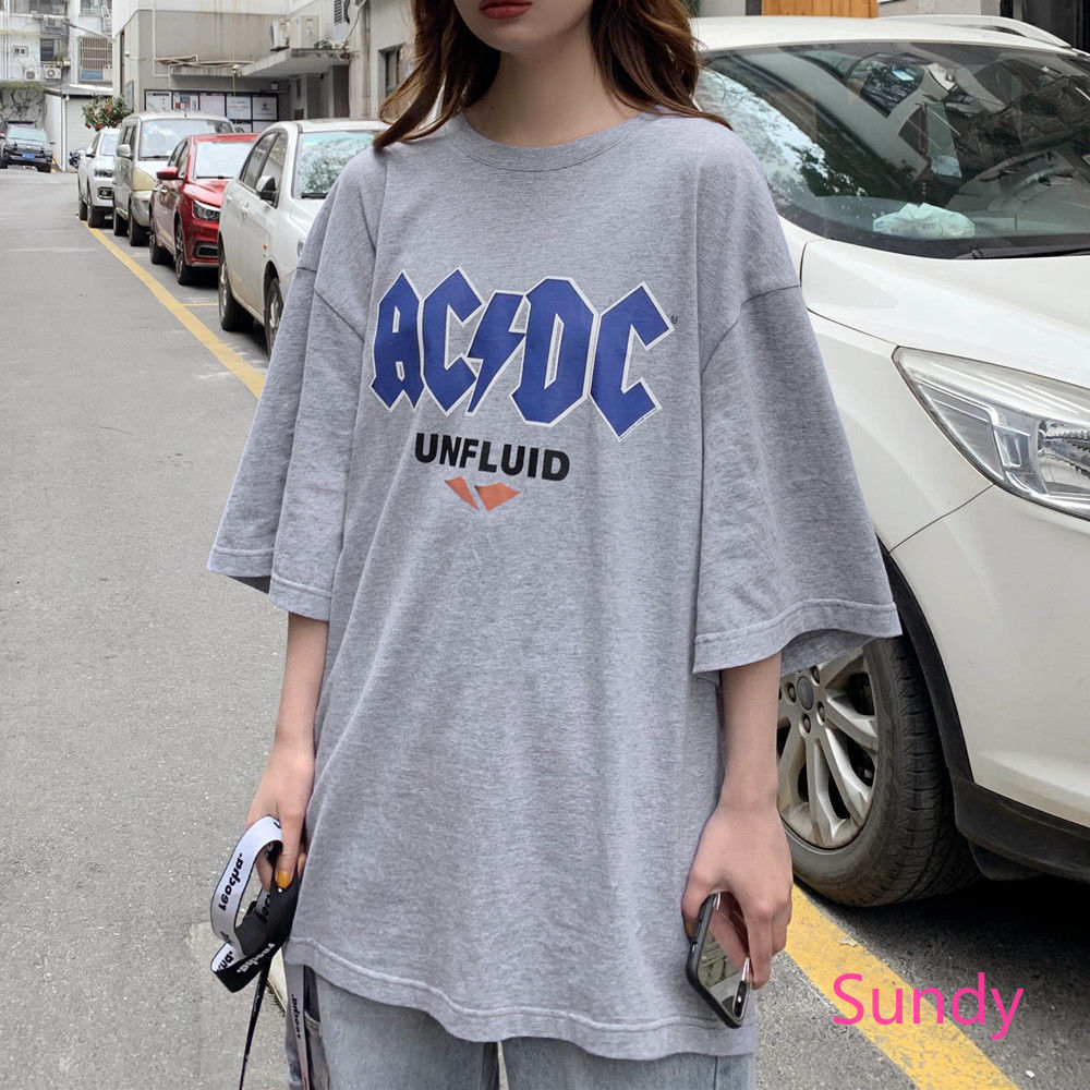 Áo Thun Nữ Tay Ngắn Dáng Rộng In Chữ Trẻ Trung