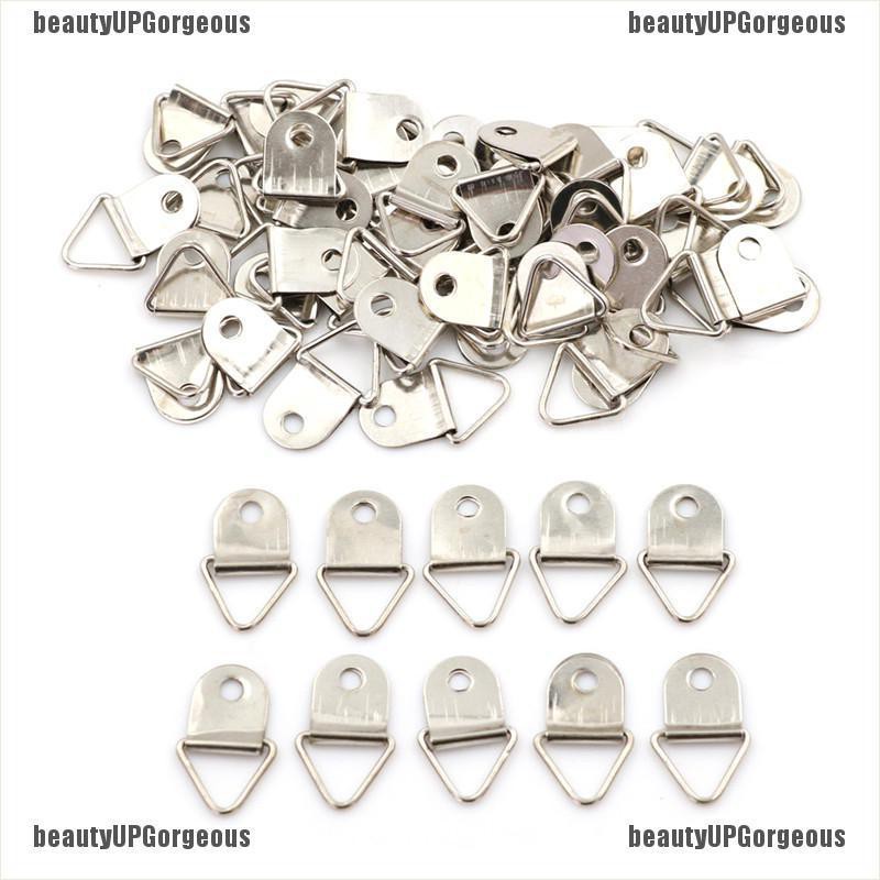 Bộ 50 Móc Treo Khung Ảnh Hình Tam Giác Tráng Gương Màu Bạc