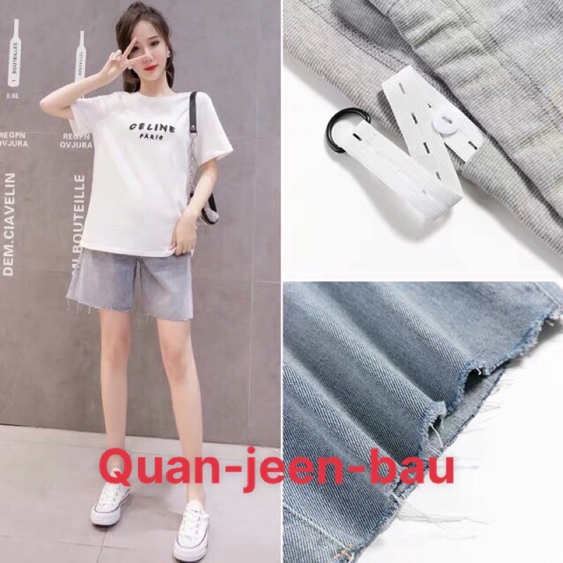 quần short jeen bầu dáng xuông rộng mềm đẹp hợp thời trang ✅sẵn hàng