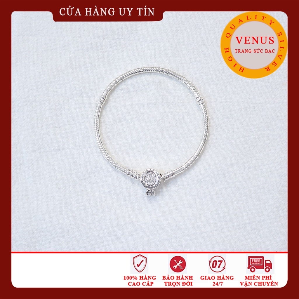 Vòng charm khoá vương miện- Hàng cao cấp S925 ALE- Mã sản phẩm VENUSLVM