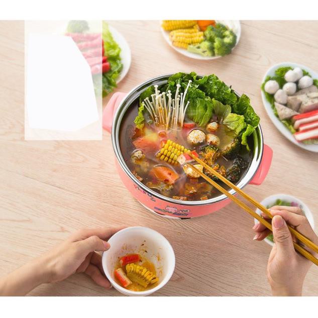 🔐Bảo Hành 1 Năm🔐 Nồi Lẩu Điện Mini Đa Năng Nika 24cm 1000W Inox 304, Tiện Dụng Cho 2-3 Người Dùng, Siêu Tiện Dụng