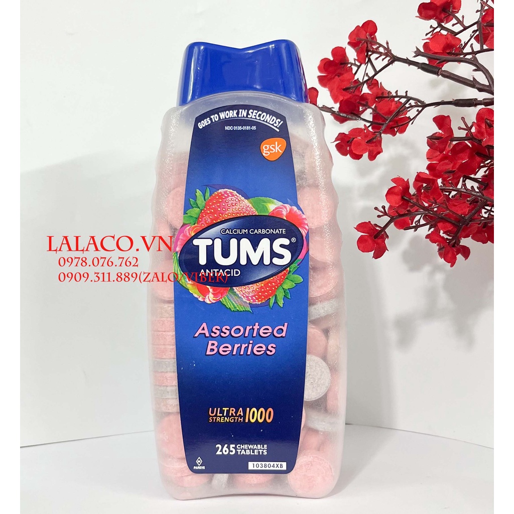 Kẹo Trái cây Tums Extra Strength Smoothies 100 viên - 265 viên