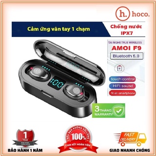 Tai Nghe True Wireless AMOI F9 Led Hiển Thị💎ÂM SIÊU HAY💎Tai Nghe Bluetooth V5.0 Pin Khủng Kiêm Sạc Dự Phòng