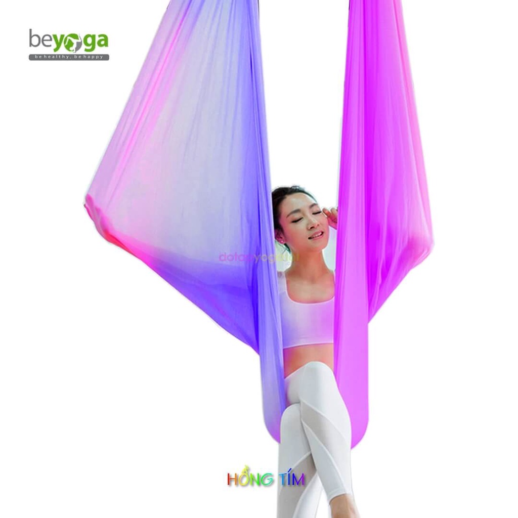 Võng Yoga Vải Lụa Đa Sắc, Mềm Mịn, Co Giãn, Chịu Lực Cao, Dài 5m, Kèm Bộ Phụ Kiện, Nhập Khẩu Đài Loan, Hãng beYoga