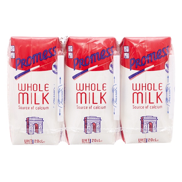 Lốc 3 Sữa Tươi Tiệt Trùng Promess Nguyên Kem 200Ml