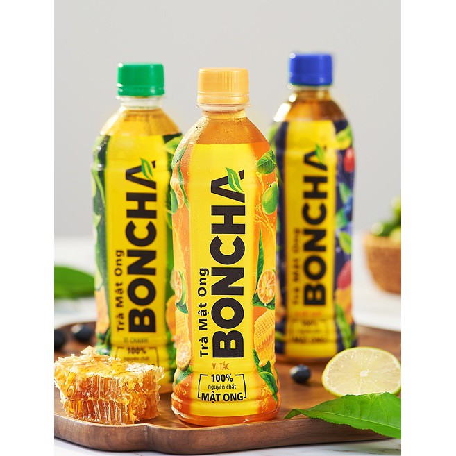 Trà Mật Ong Boncha Vị Chanh/Tắc/ Việt Quất Mật Ong (Thùng 24 Chai / Lốc 06 Chai / 450ml)