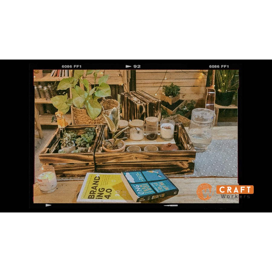 Thùng gỗ pallet vân khò lửa decor vintage