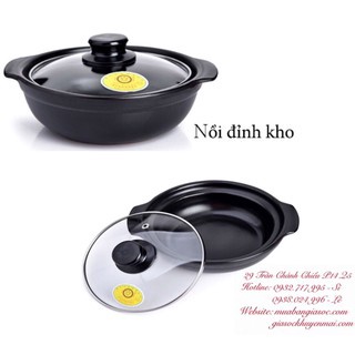 Nồi đất đỉnh cạn số 5,6,7,8,9 hàng loại 1 siêu dày, bền, tráng men cao cấp - Nấu mì cay, kho cá, kho quẹt
