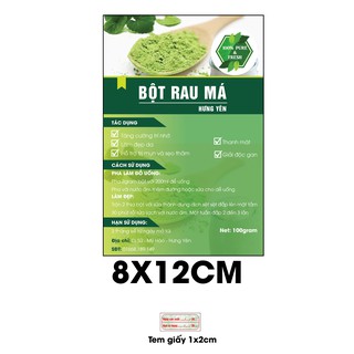 Tem Dán Sản Phẩm Bột Rau Má