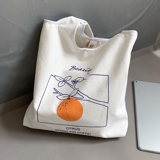 Túi giỏ canvas Cam Đào