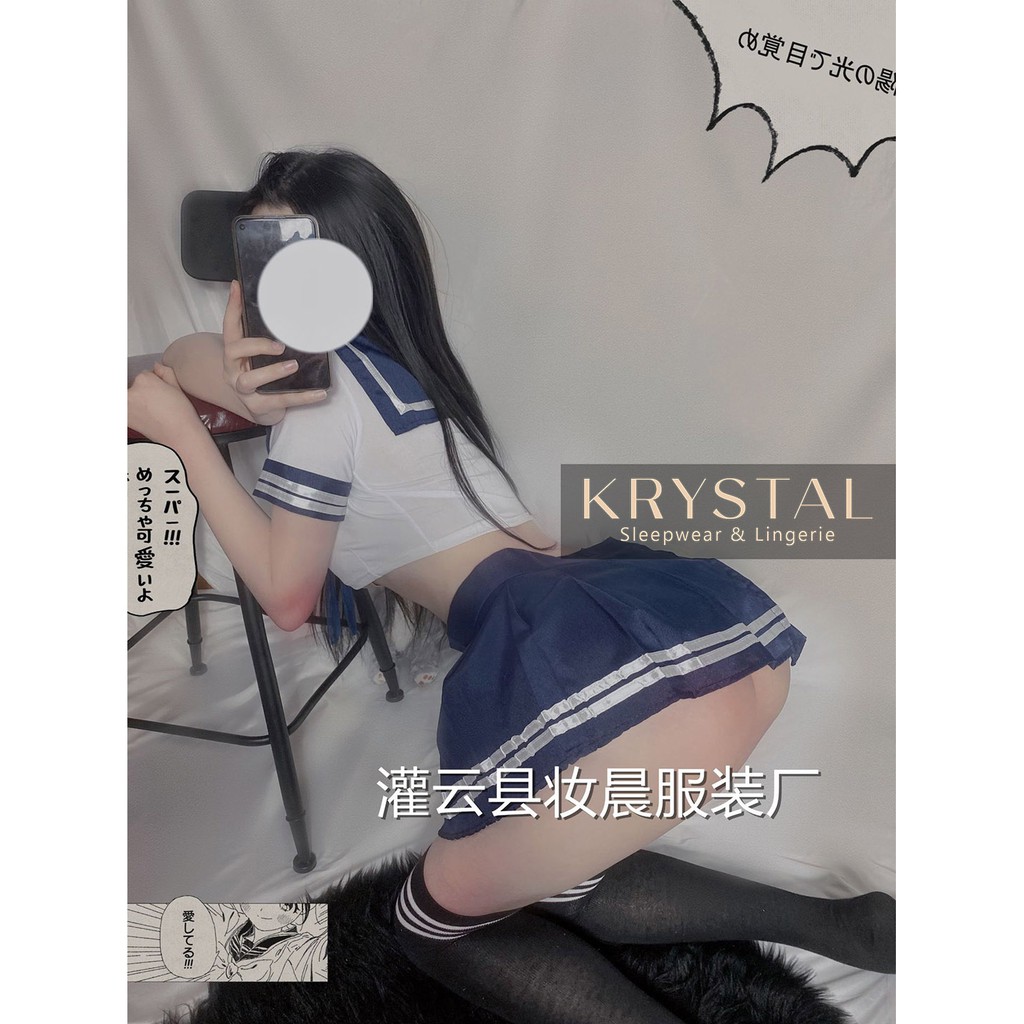 Bộ đồ cosplay học sinh màu xanh đen có tất KRYSTAL NK90 | BigBuy360 - bigbuy360.vn