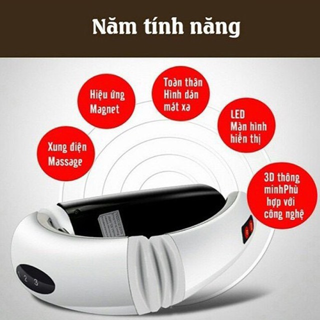 Máy massage cổ vai gáy 3D rung kết hợp xung điện từ trị liệu đau cơ thể - Máy mát xa cổ KL583 hàng loại 1 - XiMart