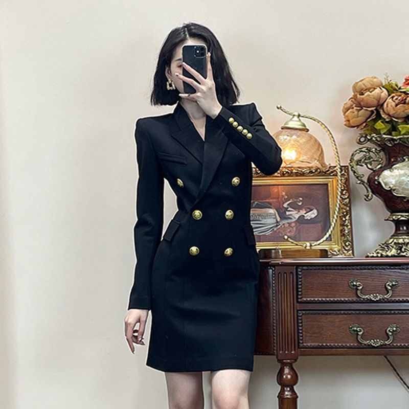 button suit dress