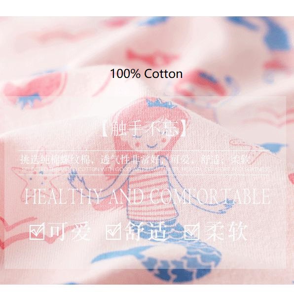 Bộ 3 Quần Lót 100% Cotton In Họa Tiết Hoạt Hình Nàng Tiên Cá Cho Bé Gái