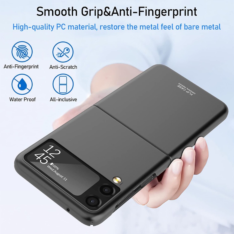 Ốp Điện Thoại Siêu Mỏng Chống Sốc Màu Trơn Nhám Cho Samsung Z Flip 3
