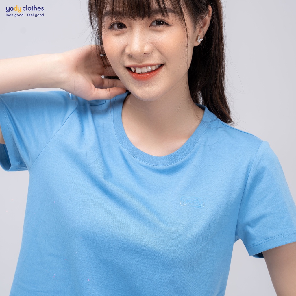 [SALE 50%] Áo thun trơn nữ YODY tay ngắn vải cotton organic thoáng mát đôi nam nữ có bigsize TSN5346