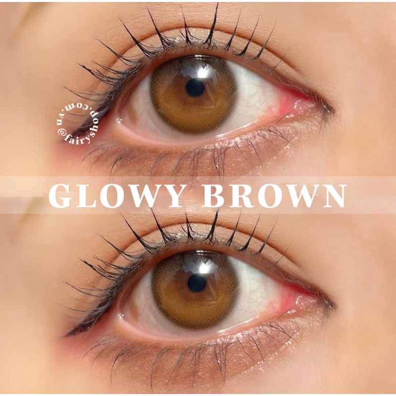 Kính Áp Tròng Filter Glowy Brown - lens phủ bóng FAIRY SHOP CONTACT LENS silicone hydrogel độ cận 0 - 6