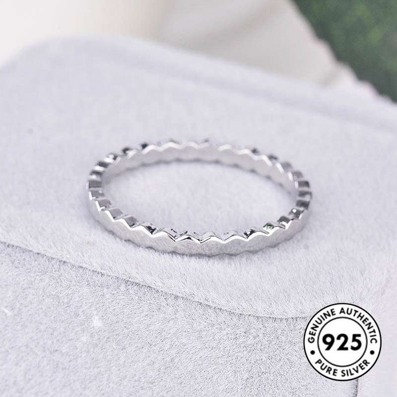 Nhẫn Mạ Vàng Hồng / Bạc 925 Hình Tổ Ong Đính Đá Thời Trang