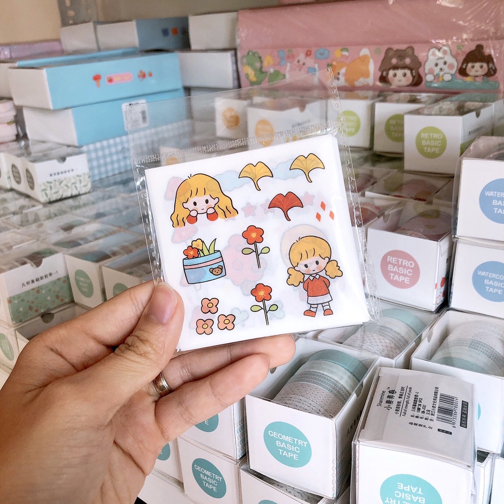 Hình dán sticker em bé siêu cute túi 25 miếng nhỏ trang trí sổ tay, máy tính, laptop, góc học tập