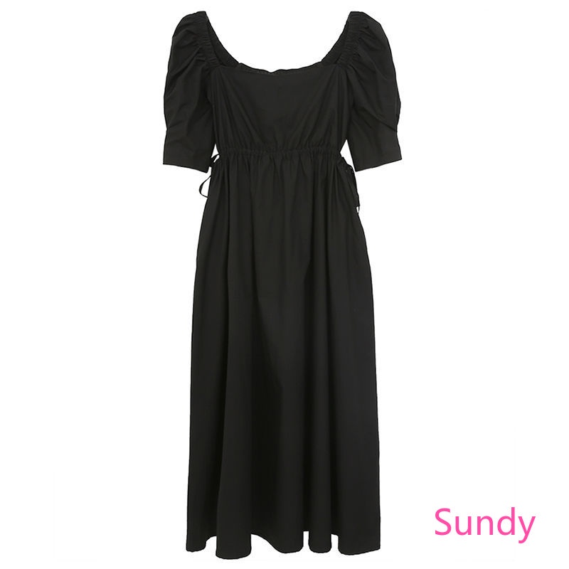 Đầm Đen Tay Phồng Phối Ren Thời Trang Mùa Hè Pháp Cho Bé Gái