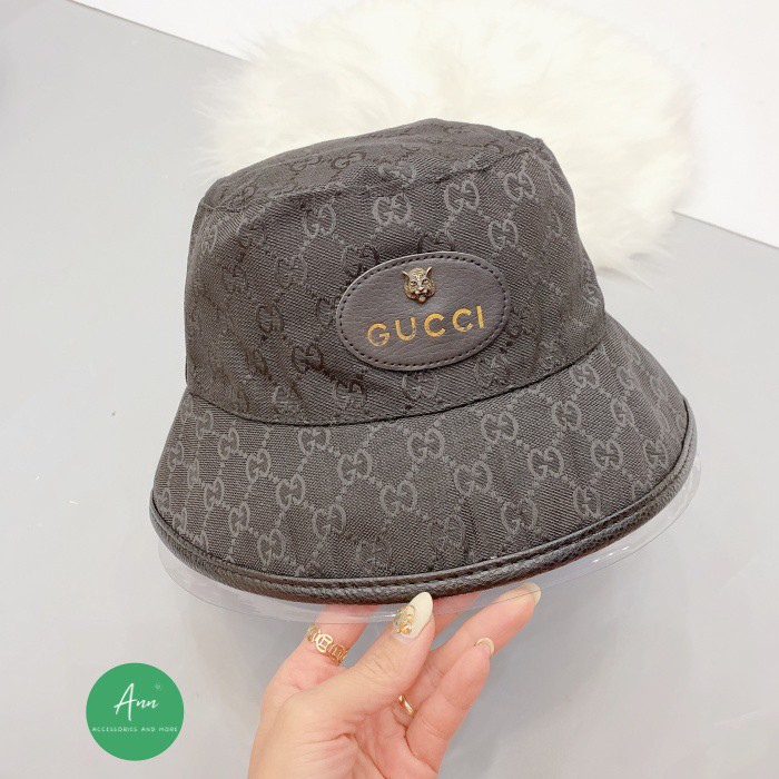 Mũ Bucket G U C C I đầu Hổ, hoa văn chìm thời thượng, cá tính. Hàng super full Tag Code