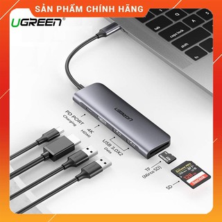 Cáp Ugreen USB-C 6 in 1 Sang HDMI 4K,2 USB 3.0 Ports,SD/TF Card Reader,100W PD Ugreen 70411