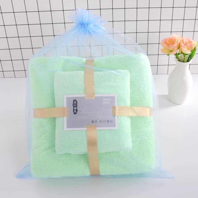 SET 2 KHĂN TẮM, KHĂN MẶT COTTON MỀM MỊN