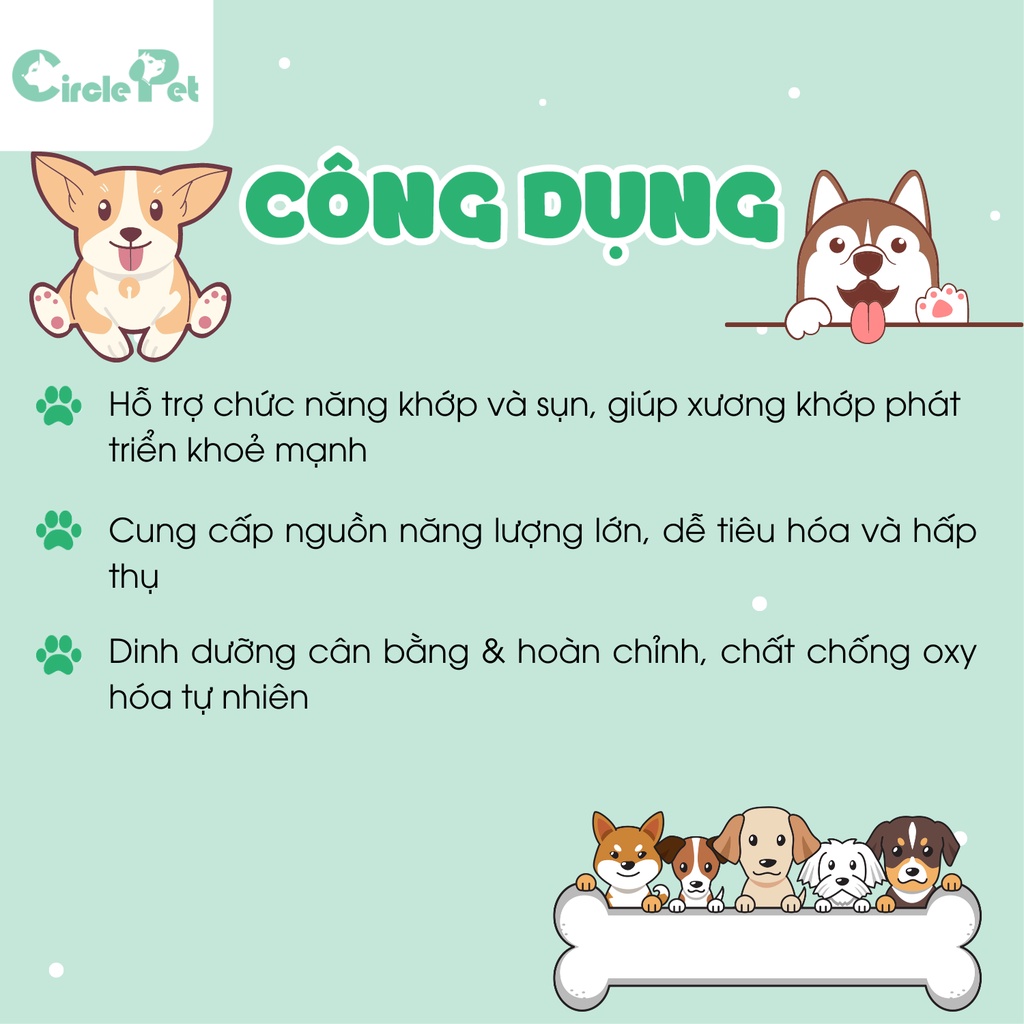 Thức Ăn Hạt Smartheart Cho Chó Trưởng Thành Giống Vừa Và Lớn Vị Cừu Và Gạo Túi 1kg - Circle Pet