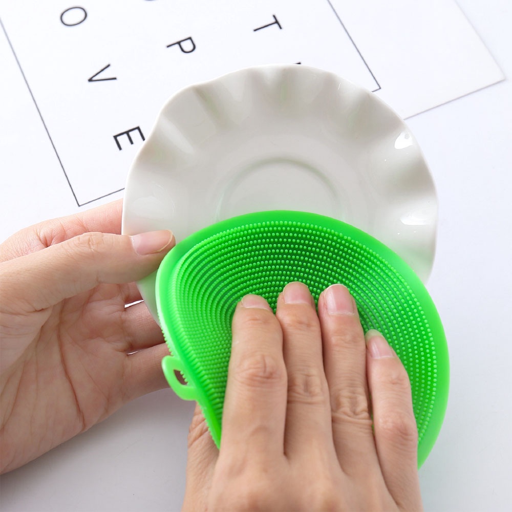 Miếng Rửa Chén Bằng Silicone Chống Dính Dầu Tiện Dụng