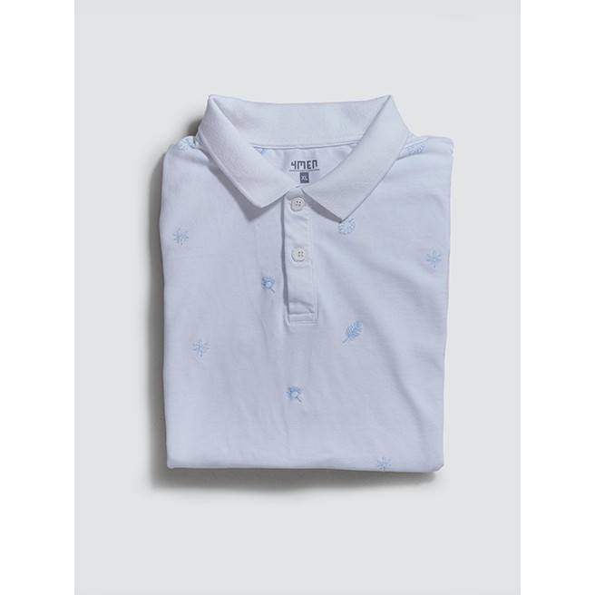 Áo thun polo nam thêu họa tiết 4MEN PO036, áo có cổ trụ ngắn tay, vải cá sấu cotton đẹp phong cách thời thượng | BigBuy360 - bigbuy360.vn