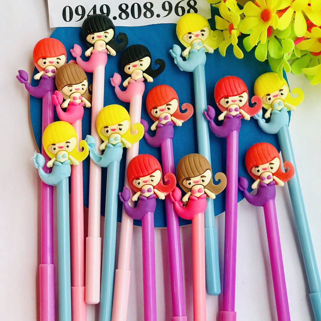 Bút nàng tiên cá nhiều màu siêu ngộ nghĩnh, bút mưc gel nước