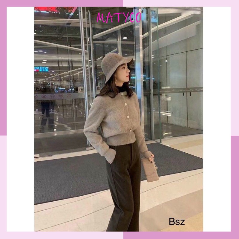 ÁO LEN LÔNG THỎ CADIGAN CÚC ĐÁ HOA | BigBuy360 - bigbuy360.vn