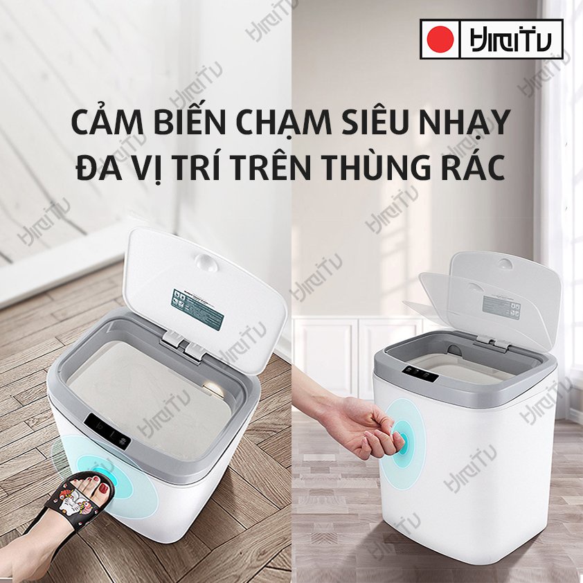 Thùng rác THÔNG MINH Himitu CHÍNH HÃNG Pro Max Plus đá chân tự động mở đóng nắp cực nhạy HIỆN ĐẠI NHẤT 2022 sọt rác