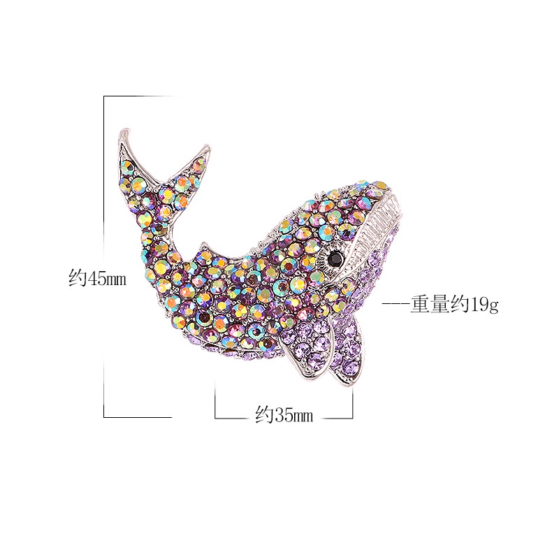 Ghim Cài Áo Hình Cá Mập Đính Đá Thời Trang