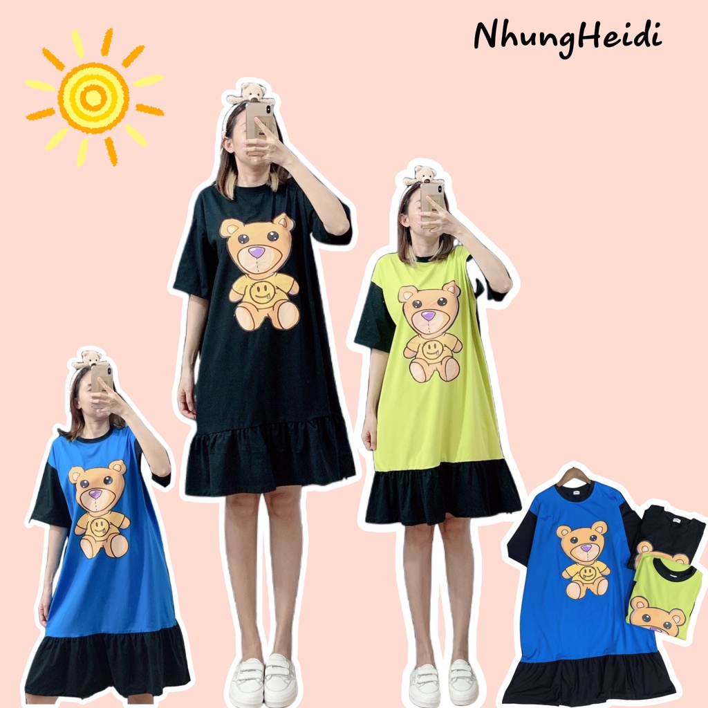 Đầm thun suông hình cute hàng loại 1, bigsize fom to chuẩn xịn. Hình thật 100%