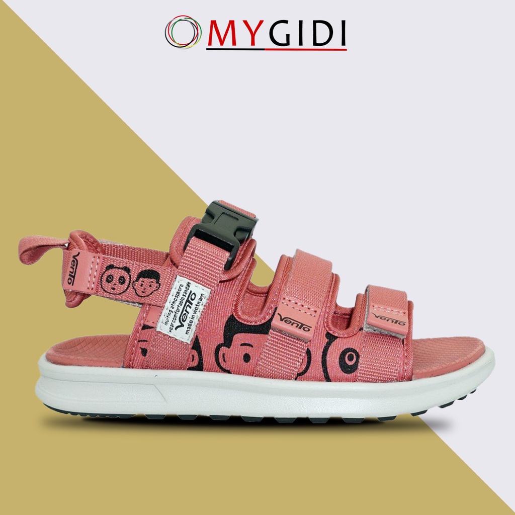 Giày Sandal Vento Nữ Có Quai Hậu Tháo Rời 3 Quai Ngang Đế Bệt Đi Học Đi Du Lịch Màu Hồng Nhạt Mã NB80