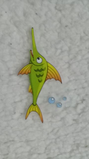 Sticker ủi lên vải hình con cá kiếm cute kt 8*4