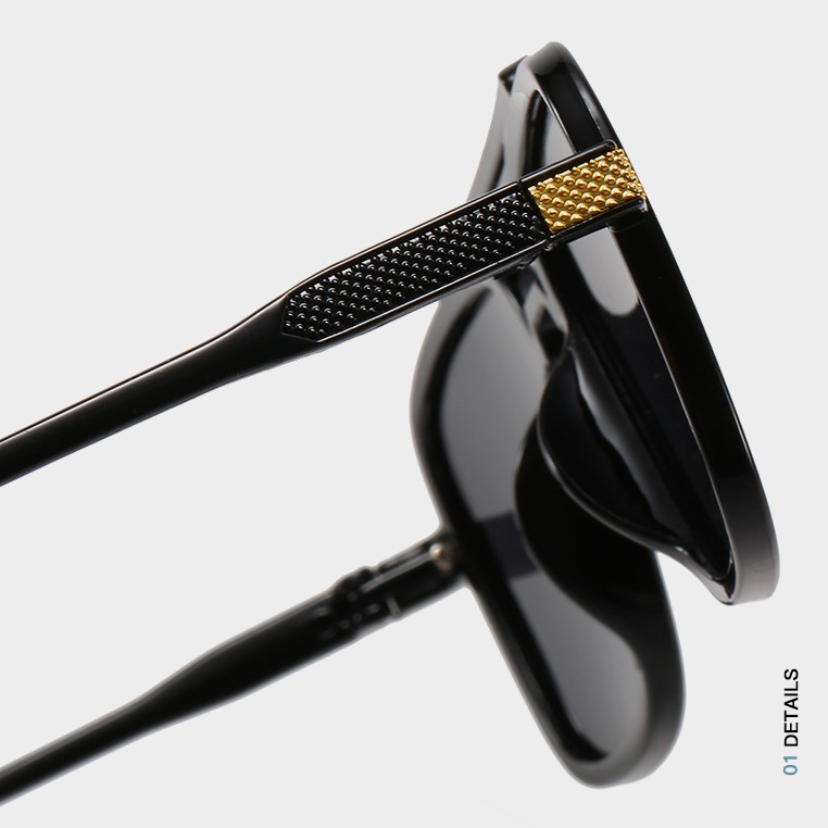 Kính mát gọng chữ nhật họa tiết siêu anh hùng Người Sắt sang trọng thời trang cho nam