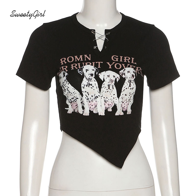 Áo Crop Top Nữ Tay Ngắn Cổ Tròn In Chữ 2022 Thời Trang