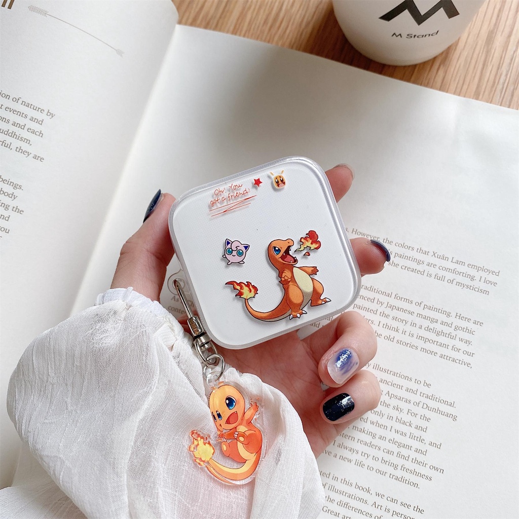 For Mi True Wireless Earphones 2 Basic/ Xiaomi Air 2SE Case TPU Transparent Cartoon Shockproof Protective Cover with Pendant