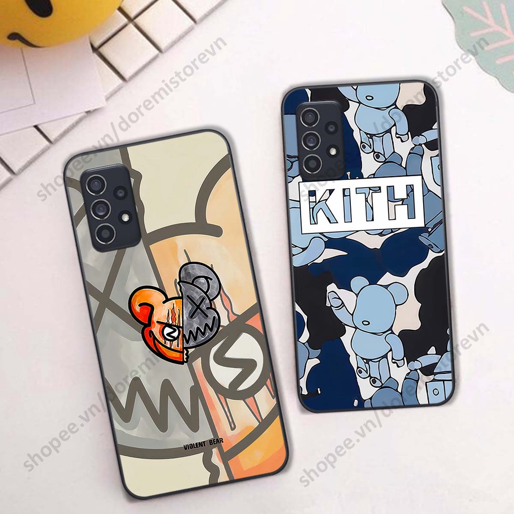 Ốp lưng Samsung A32 / A52 / A72 hình kaws, kith, bear brick nổi 3D phong cách độc đáo