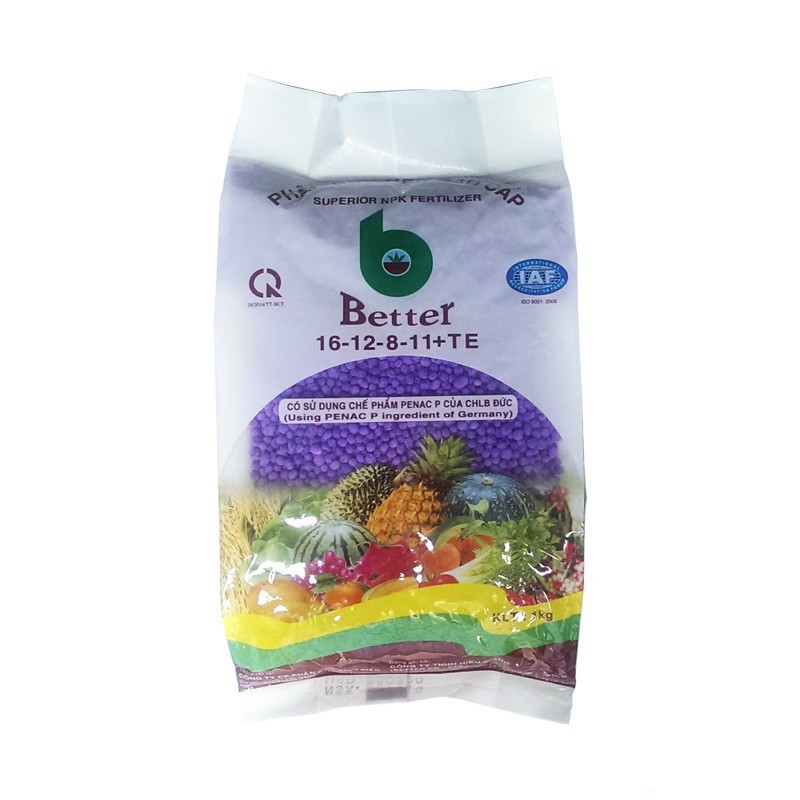 BETTER NPK 16-12-8-11+TE 1kg - Phân tím giúp cây đâm chồi phát triển cành lá và ra bông kết trái