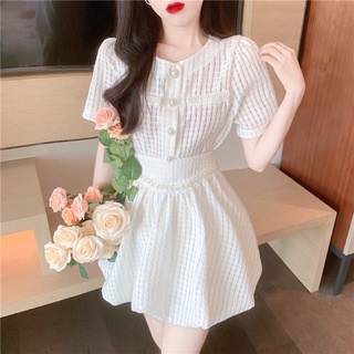 SET ĐẦM VÁY PHỒNG THUN COTTON GÂN