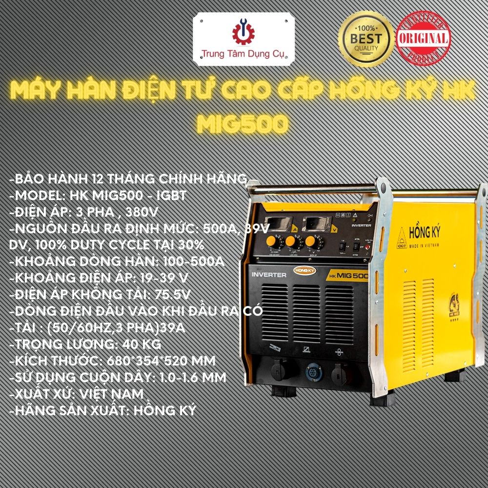 Máy Hàn điện tử cao cấp Inverter Hồng Ký HK MIG500