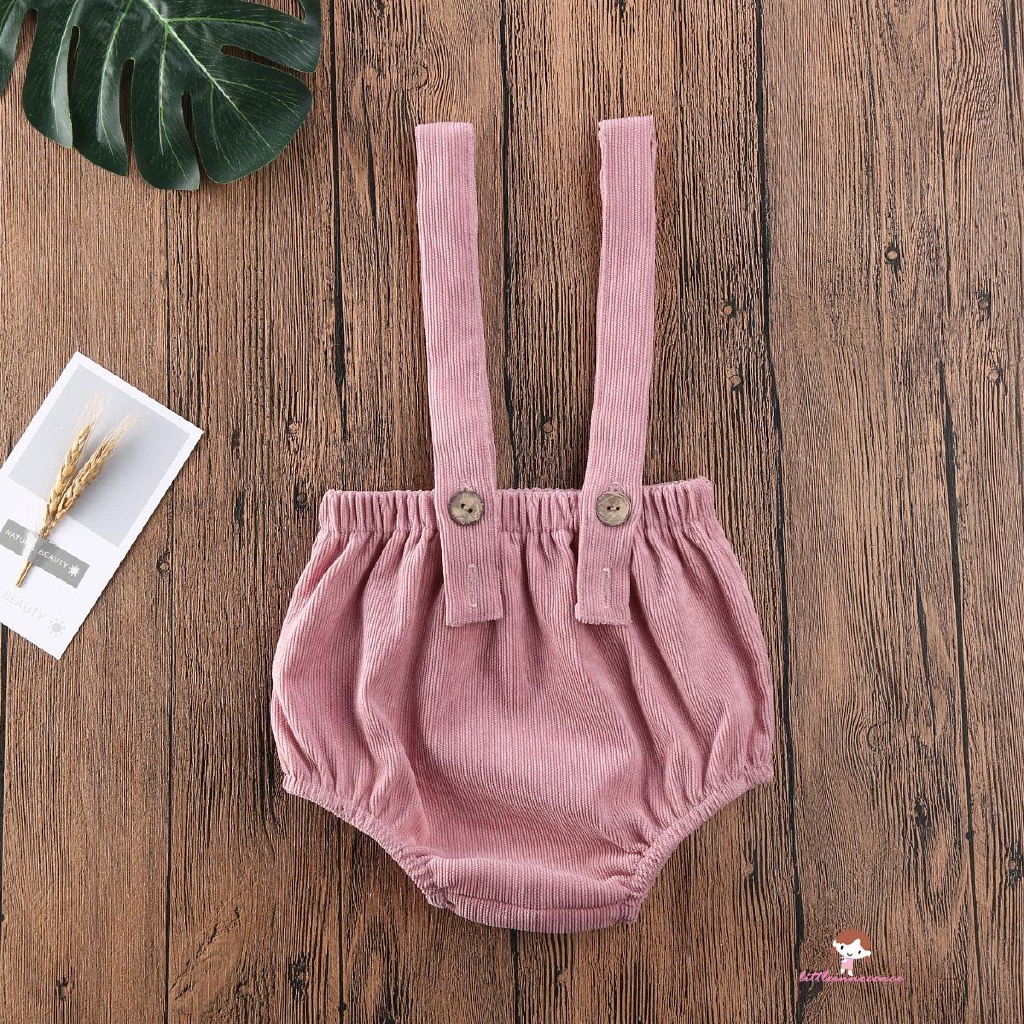 ❤XZQ-0-24m Children Solid Color Suspender Shorts Infant Adjustable Pants with Button Summer Fashion Shorts