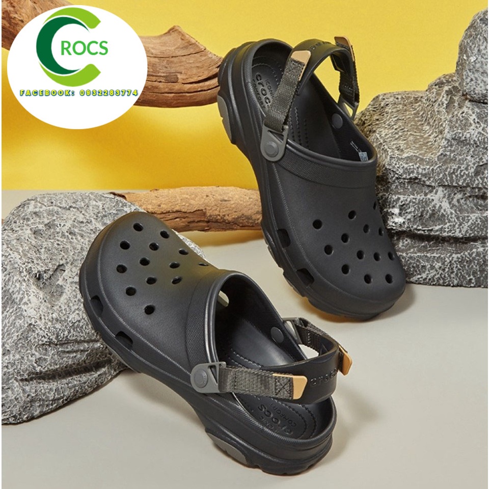 Dép sục nhựa đi mưa chống hôi chân -Croslite-Offroad-All-Terrain-Clog-Classic-màu đen