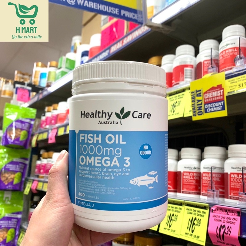 Dầu cá Healthy Care Fish Oil 1000mg Omega3 Úc - 400 viên